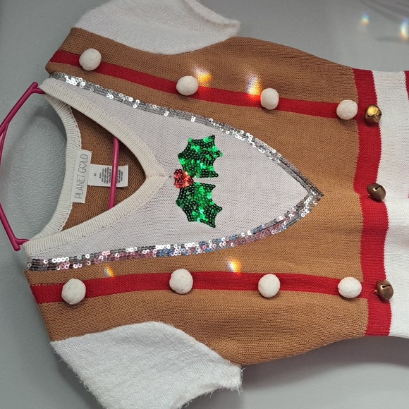 Planet Gold Christmas Bells Ringing Dress Sz Meduim PTP:18.5" Length:32" - Picture 3 of 7